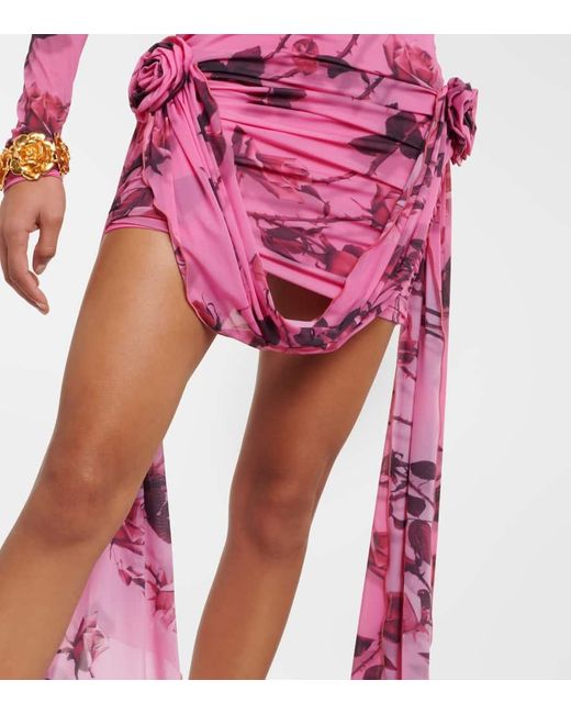 Blumarine Pink Printed Jersey Minidress