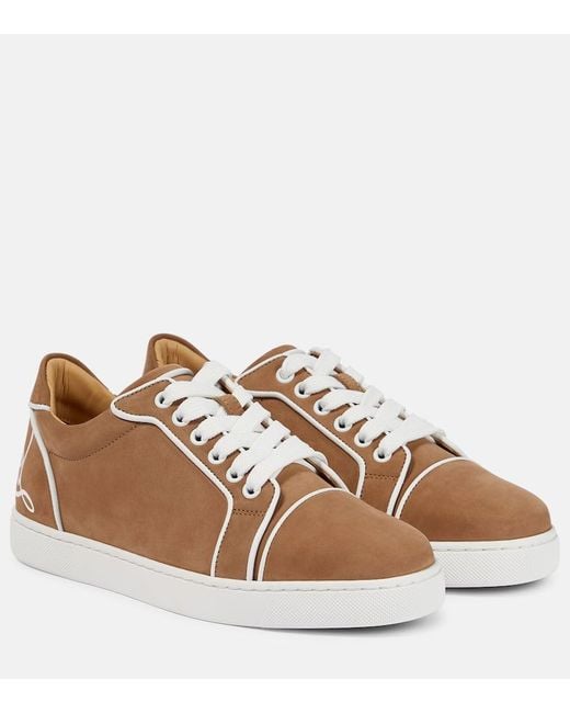 Christian Louboutin Brown Sneakers Fun Viera Aus Leder