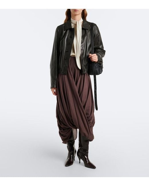 Lemaire Black Leather Blouson Jacket