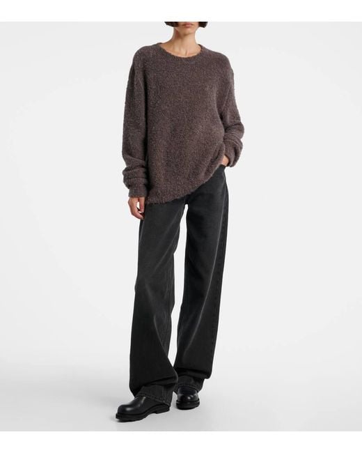The Row Brown Leorina Cashmere, Alpaca, And Silk Sweater