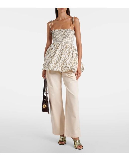 Burberry Natural Minikleid Knot Aus Baumwolle