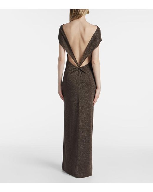 Max Mara Brown Eschimo Pen-Back Maxi Dress