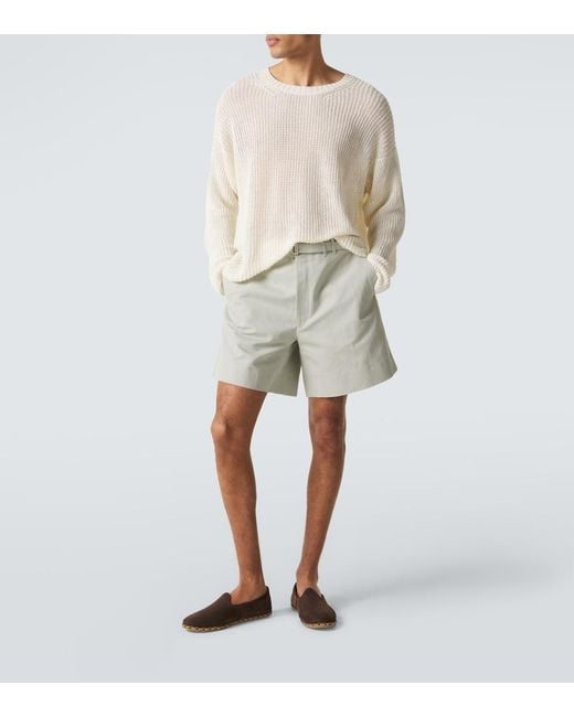 Shorts De Algodon Y Lino Con Cinturon STÒFFA de hombre de color Gray