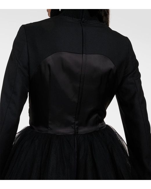 Noir Kei Ninomiya Black Midikleid Mit Tuell