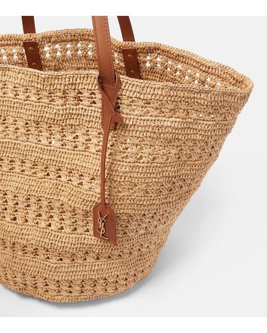 Saint Laurent Natural Panier Medium Raffia Basket Bag