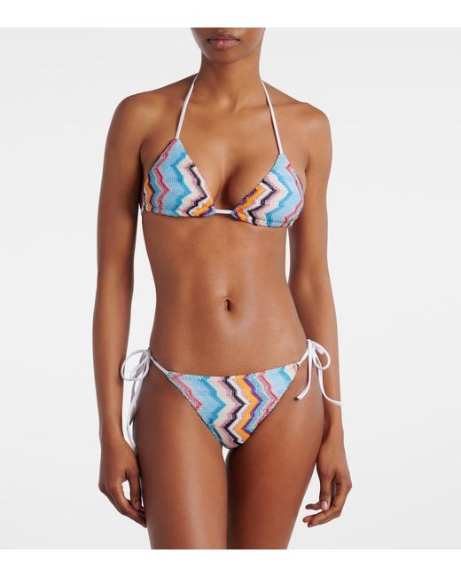 Missoni White Zigzag Lame Bikini