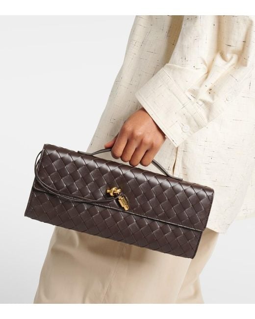 Bottega Veneta Black Pouch With "Andiamo Clutch" Handle