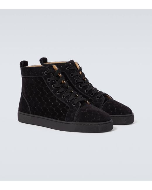 Christian Louboutin Black Louis Suede High-top Sneakers for men