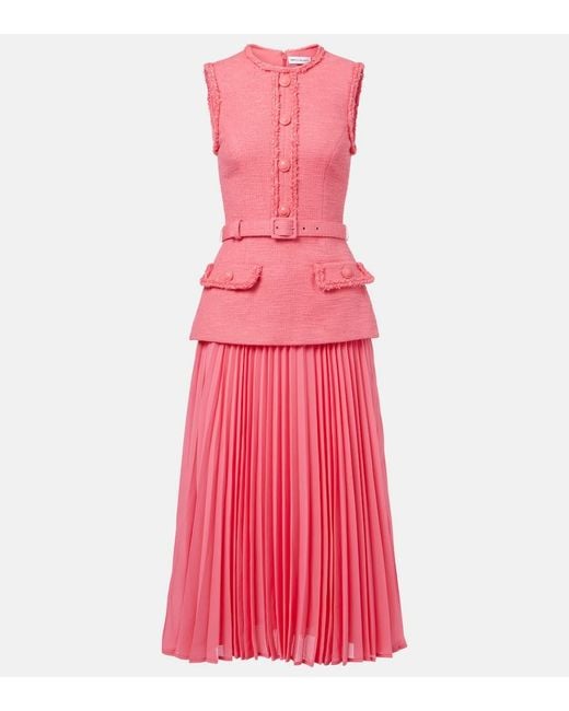 Rebecca Vallance Pink Montana Crepe And Georgette Midi Dress
