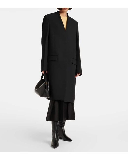 Totême  Black Sharp Leather Knee-High Boots