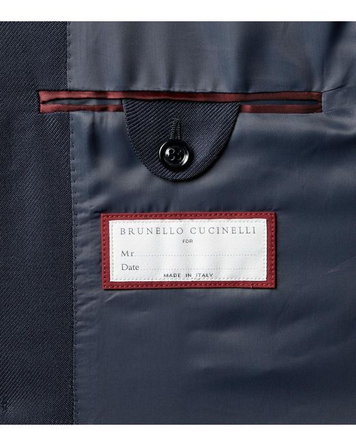 Brunello Cucinelli Blue Silk Tuxedo Jacket for men