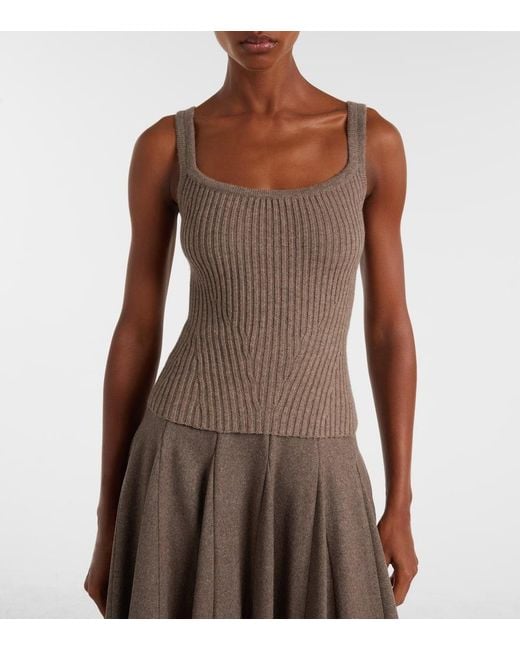 Top Aretusa En Mezcla De Lana Y Cachemir Max Mara de color Brown