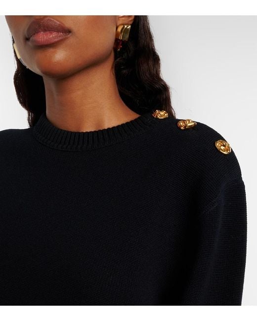 Bottega Veneta Blue Knot Wool And Cotton-Blend Sweater