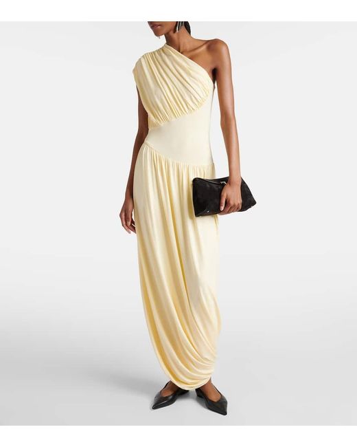 TOVE White Ugbad One-shoulder Crepe Jersey Gown