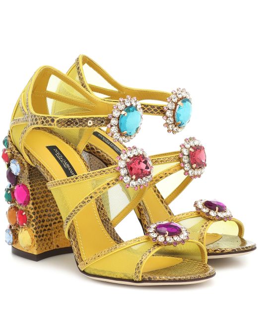 Dolce & Gabbana Multicolor Keira Embellished Sandals