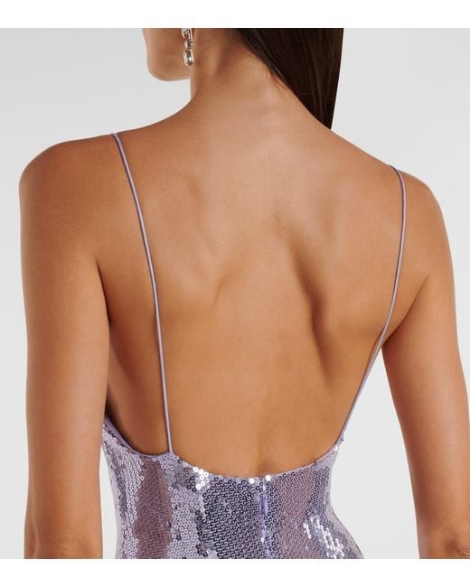 Alex Perry Purple Robe Mit Pailletten