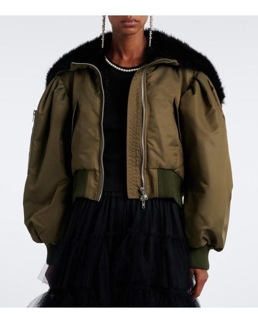 Chaqueta Bomber Acolchada Con Capucha Simone Rocha de color Green