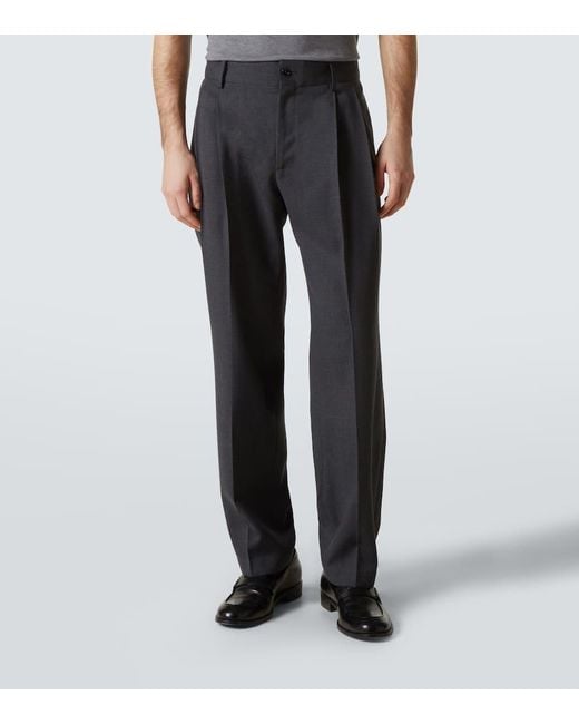 Dolce & Gabbana Gerade Hose Aus Einem Wollgemisch in Black für Herren