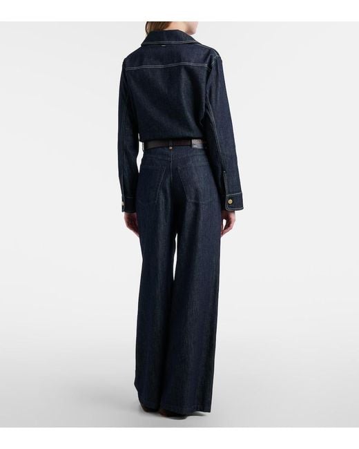 Max Mara Blue Lavinia High-Rise Wide-Leg Jeans