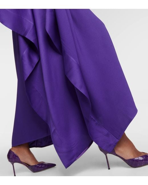 Robe longue Betsy asymetrique en crepe ‎Taller Marmo en coloris Purple