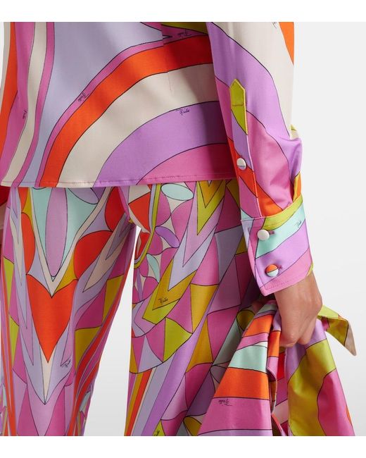 Emilio Pucci Pink Iride Satin Jersey Shirt
