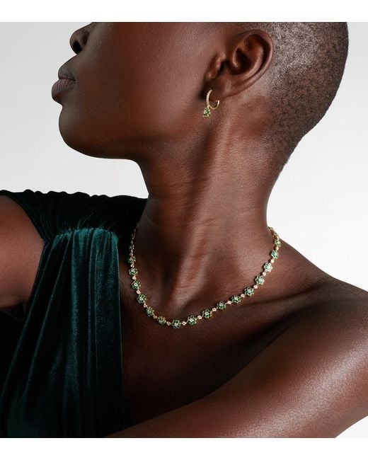 Anita Ko Metallic Choker Flora Small Aus 18Kt Gelbgold (750/1000) Mit Diamanten Und Smaragden