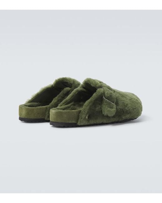 Mules Boston 1774 En Daim Et Shearling Birkenstock pour homme en coloris Green