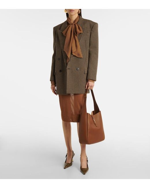 Saint Laurent Brown Le 5 A 7 Supple Large Leather Shoulder Bag