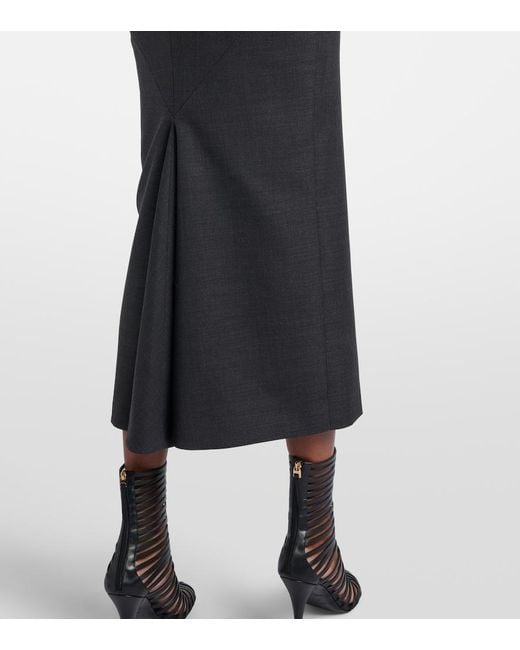 Givenchy Black Wool Midi Dress