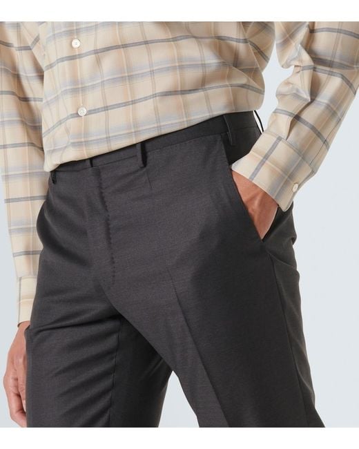 Slowear Gray Virgin Wool Tapered Pants for men