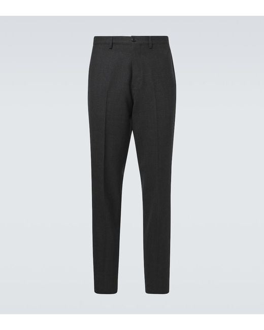 Prada Gray Virgin Wool Slim Pants for men