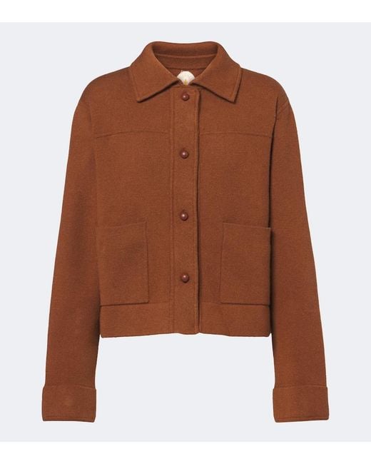 Jardin Des Orangers Brown Fringed Wool And Cashmere Jacket