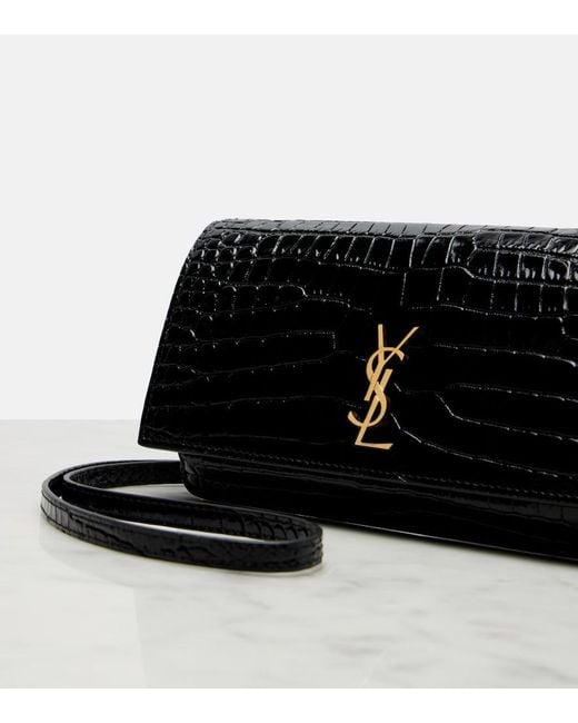Borsa Porta Smartphone Cassandre Mini di Saint Laurent in Black