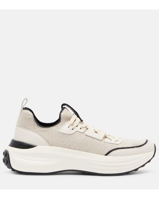 Tod's White Sneakers Mit Leder