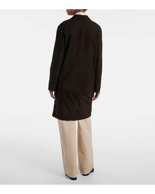 The Row Black Babilonia Suede Coat