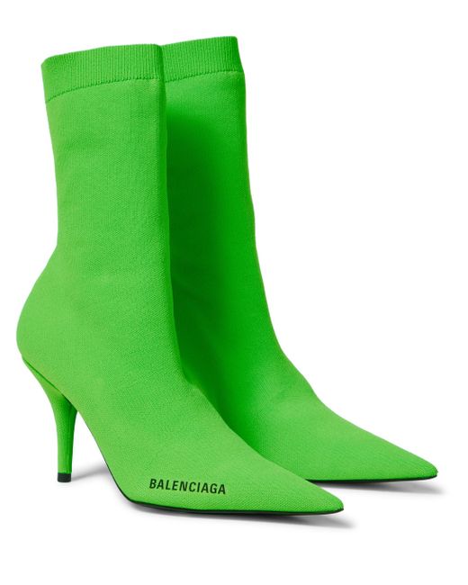 Balenciaga Green Knife Sock Boots