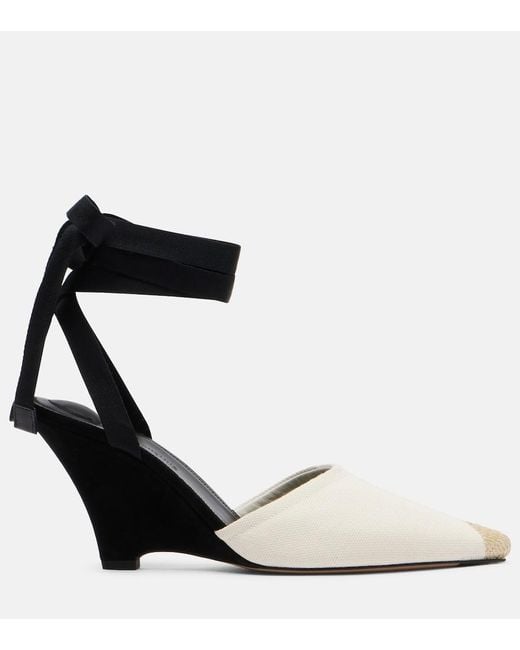 Jacquemus Black Canvas Wedges
