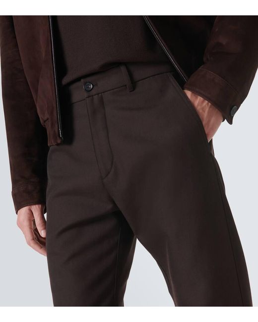Loro Piana Black Harper Wool And Cotton Straight Pants for men