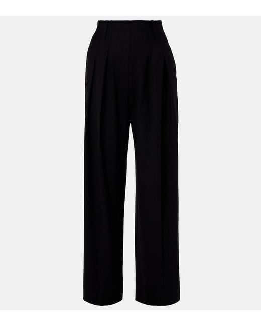 Victoria Beckham Black High-Rise Wide-Leg Pants
