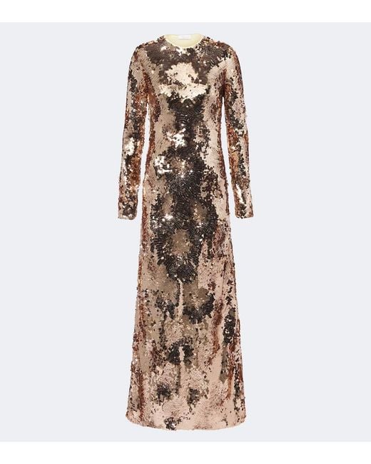 Rabanne Natural Sequined Gown