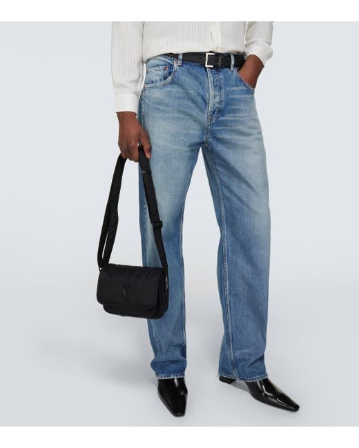 Saint Laurent Black Niki Small Leather-trimmed Messenger Bag for men