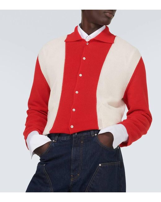 Winnie New York Red Dahlia Cotton-blend Cardigan for men