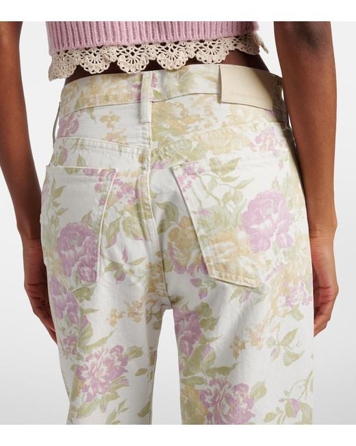 Citizens of Humanity White Kimberly '70S Floral Flared Jeans