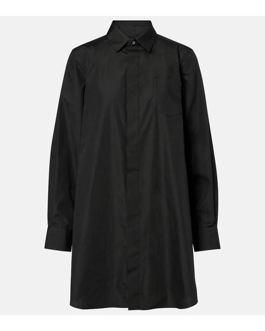 Sacai Black Poplin Shirt Dress