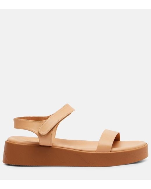 Ancient Greek Sandals Brown Leather Platform Sandals