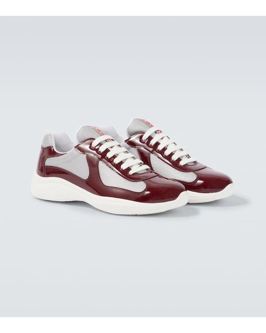 Prada Multicolor Patent Leather-Blend America's Cup Sneakers for men