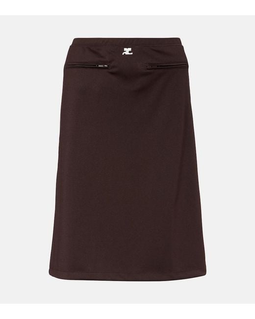 Courreges Brown Interlock Tracksuit Midi Skirt
