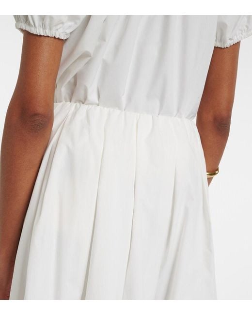 Faithfull The Brand White Lyon Lace-Trimmed Cotton Midi Skirt