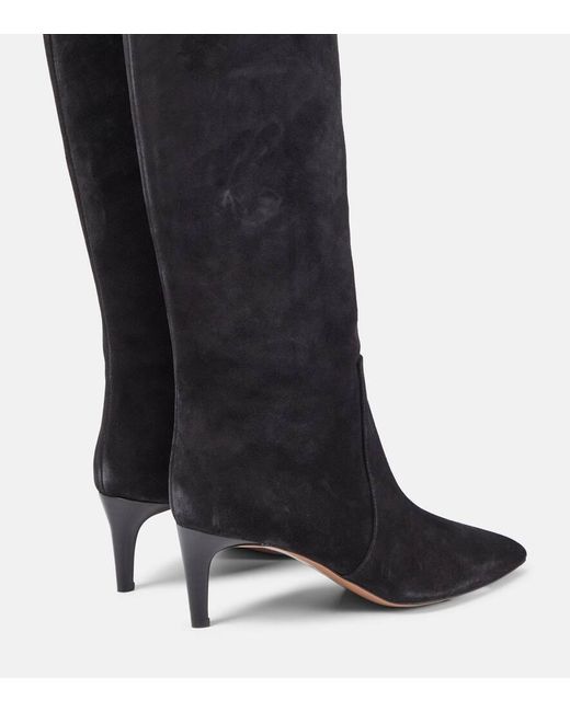 Paris Texas Black Suede Knee-high Boots