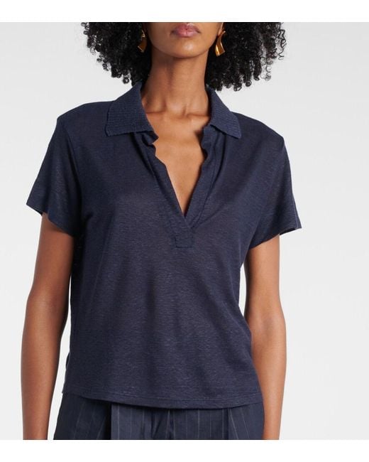 Dorothee Schumacher Blue Natural Ease Hemp Polo Shirt